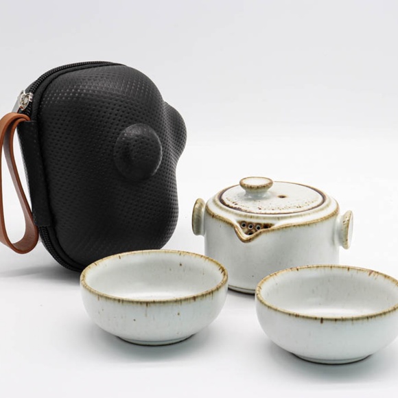 Chinese Ceramic Travel Tea Set Gift Set - White - Picture 2 of 4